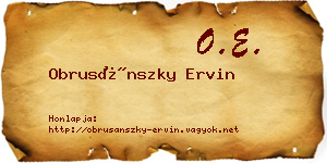 Obrusánszky Ervin névjegykártya