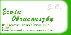 ervin obrusanszky business card